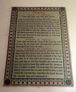 Decalogue on the north side of the east wall of the chancel October 2015